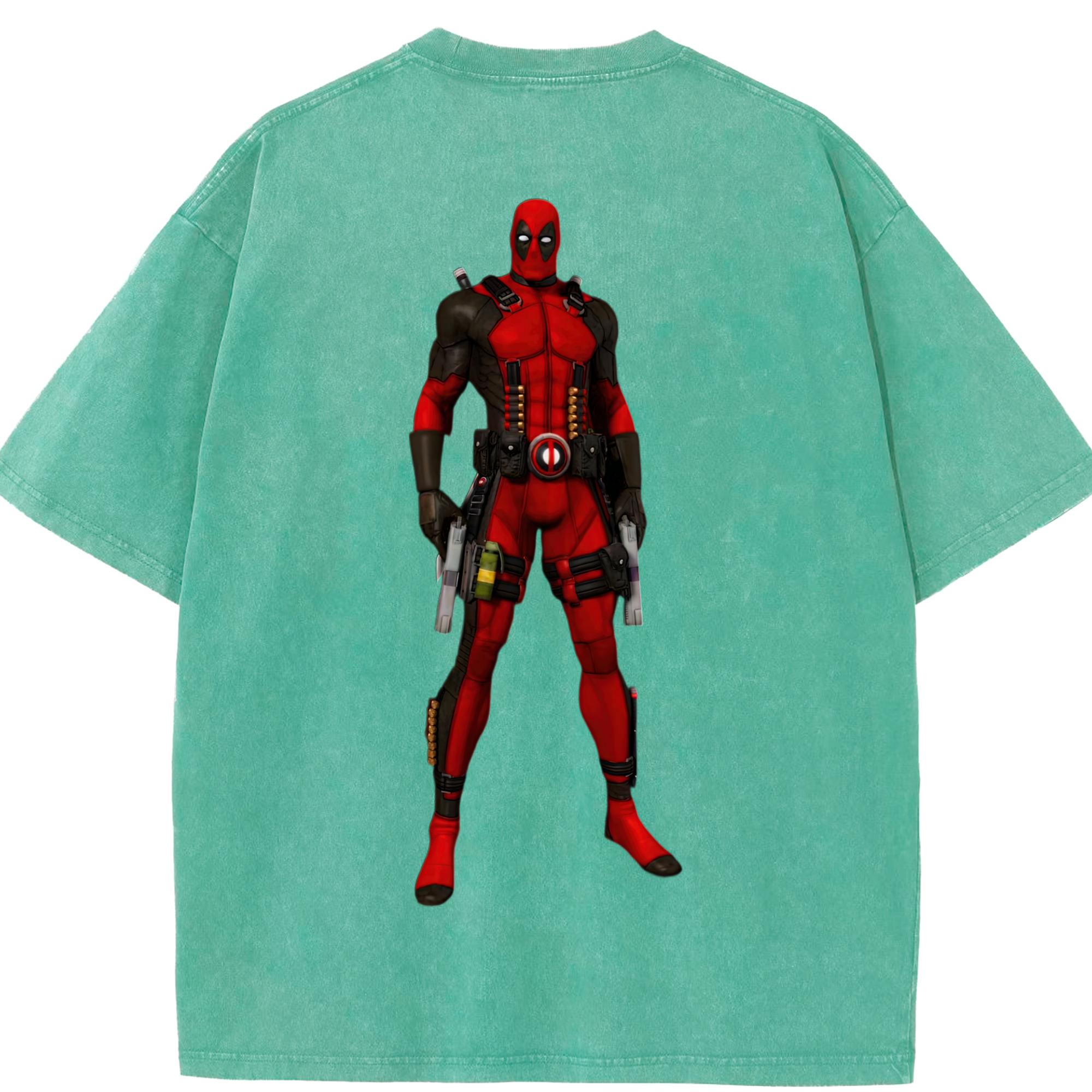 （画像用） Deadpool デッドプール 綿100% ヴィンテージ風 半袖Tシャツ（背面プリント）